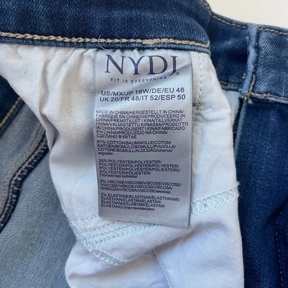 NYDJ Medium Wash High Rise Cuffed Cropped Girlfriend Jeans Size 16W - Picture 12 of 13